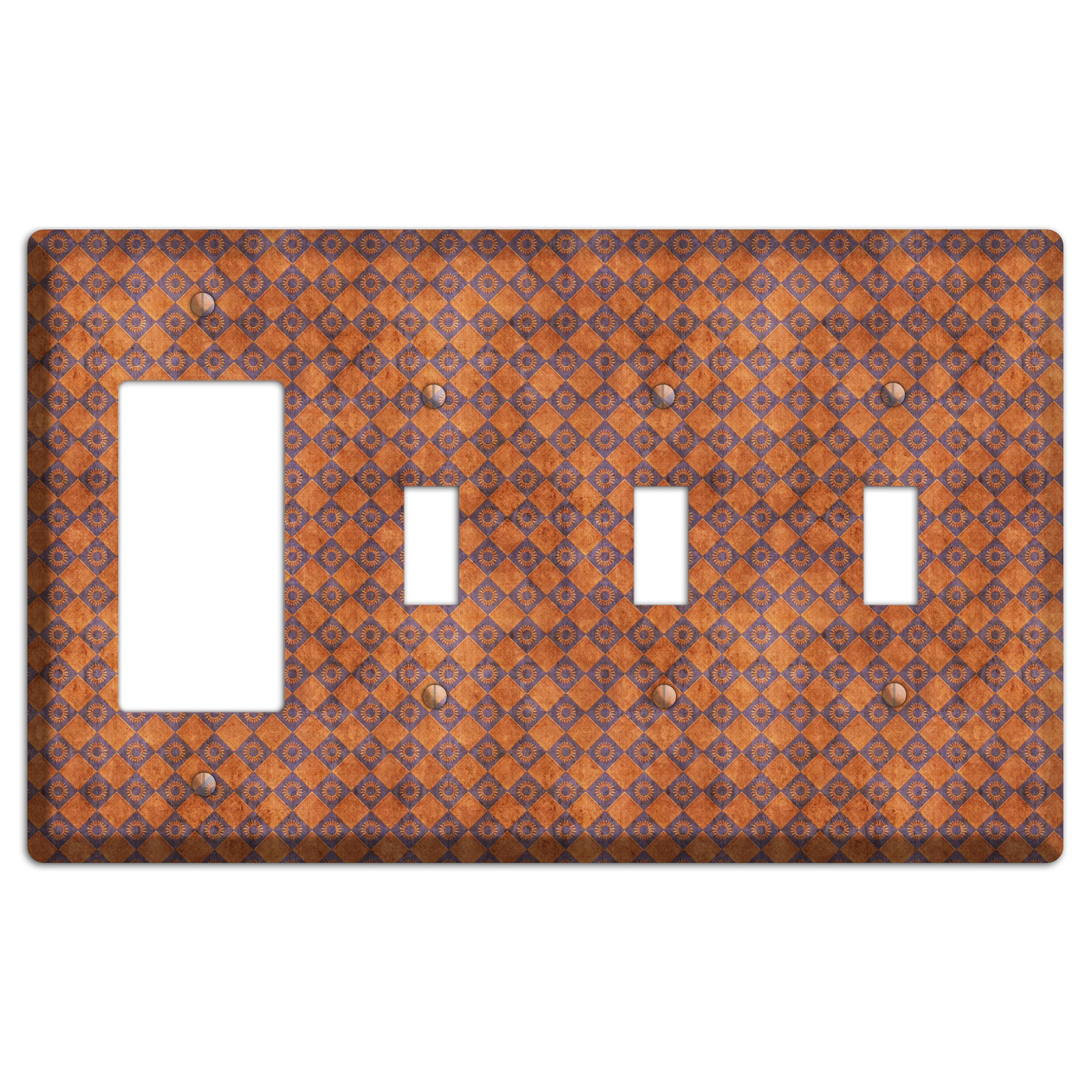 Red Diamond Circles 2 Rocker / 3 Toggle Wallplate