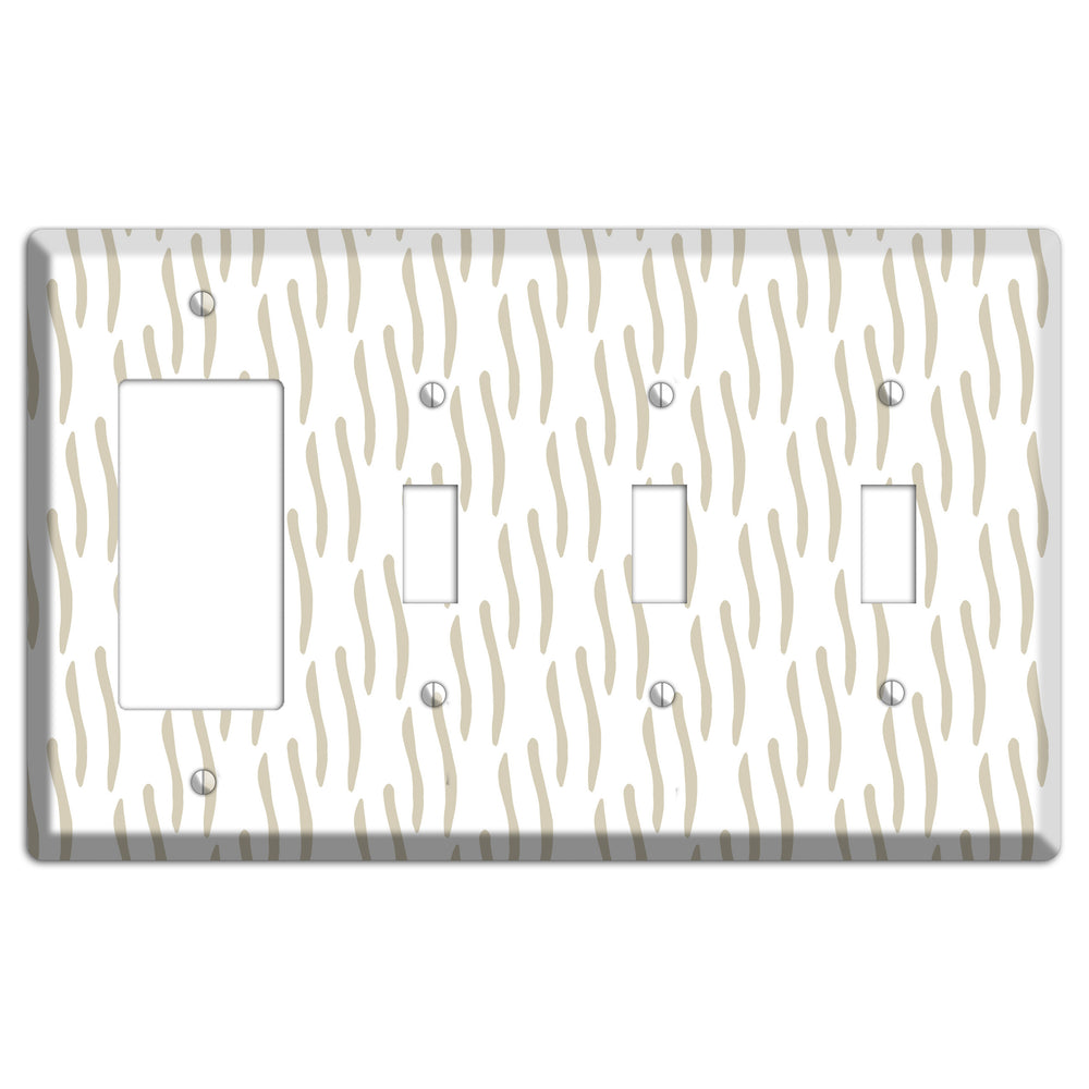 Simple Scandanavian Style J Rocker / 3 Toggle Wallplate