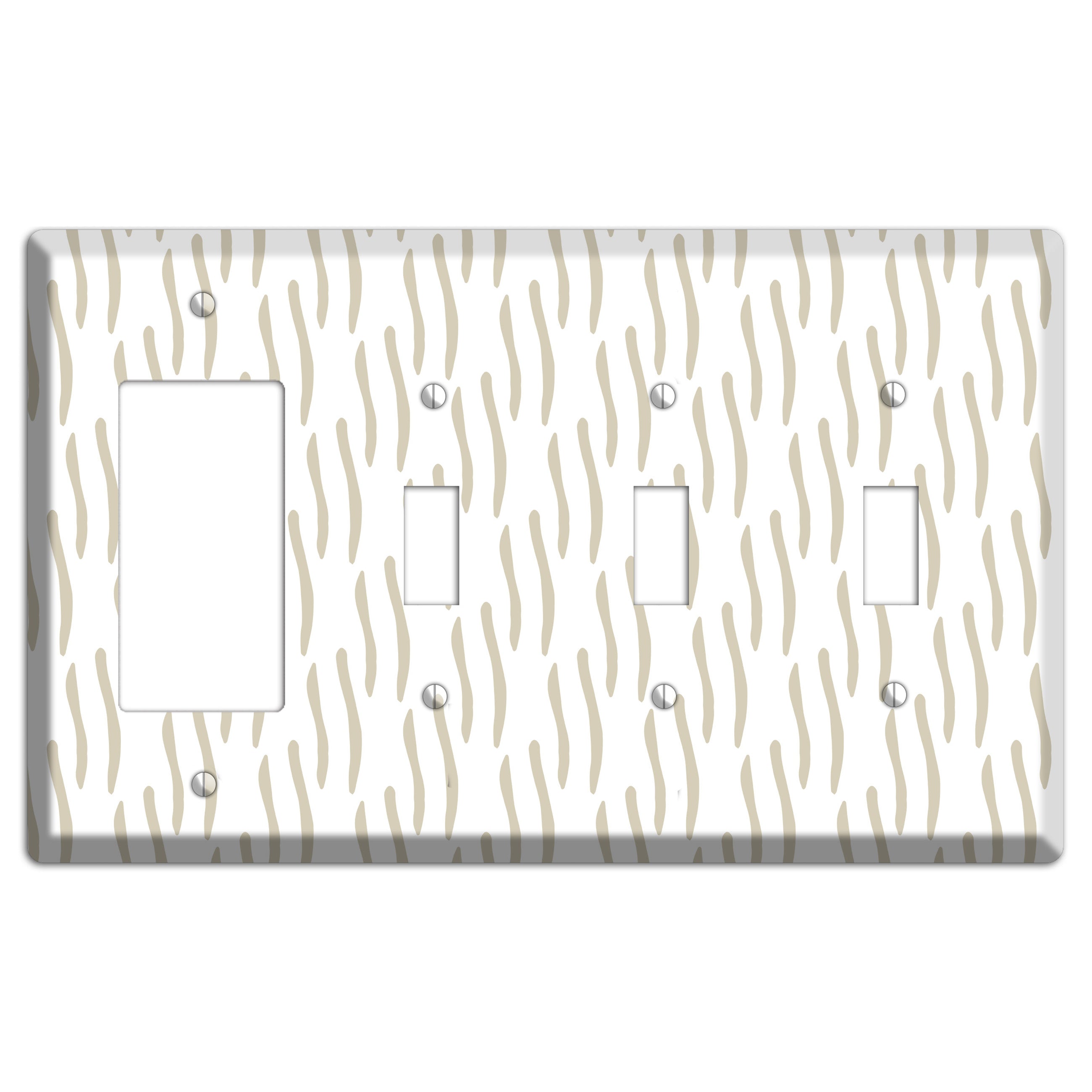 Simple Scandanavian Style J Rocker / 3 Toggle Wallplate