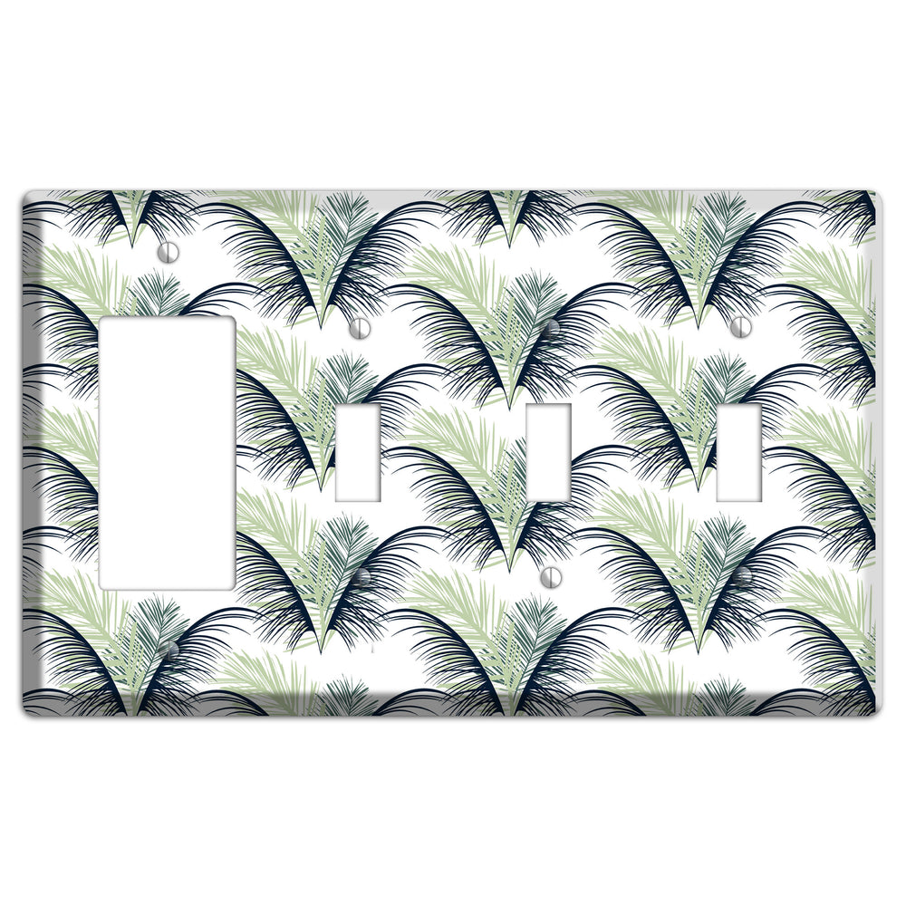Leaves Style II Rocker / 3 Toggle Wallplate