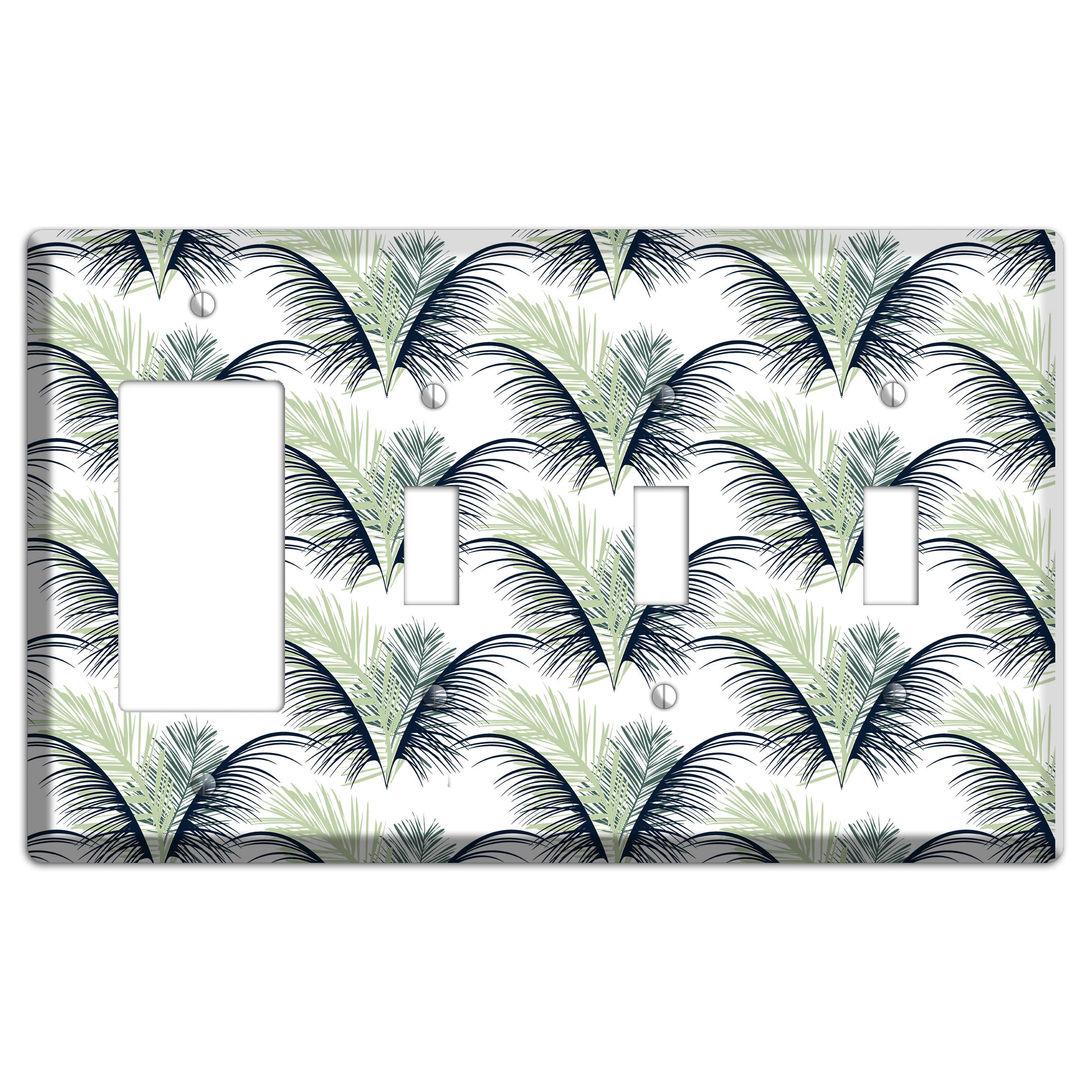 Leaves Style II Rocker / 3 Toggle Wallplate