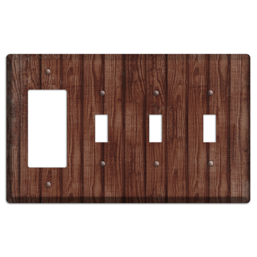 Saddle Weathered Wood Rocker / 3 Toggle Wallplate