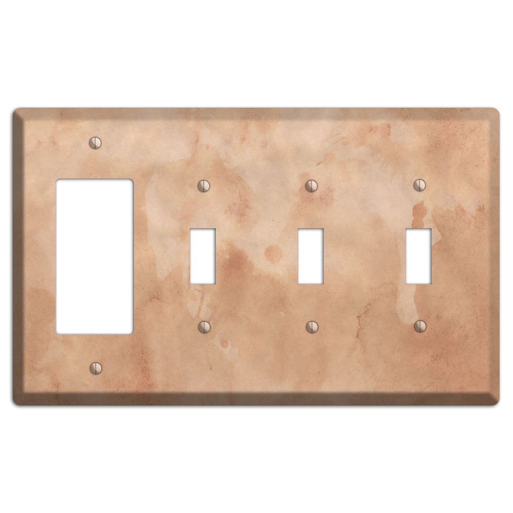 Aged Paper 1 Rocker / 3 Toggle Wallplate