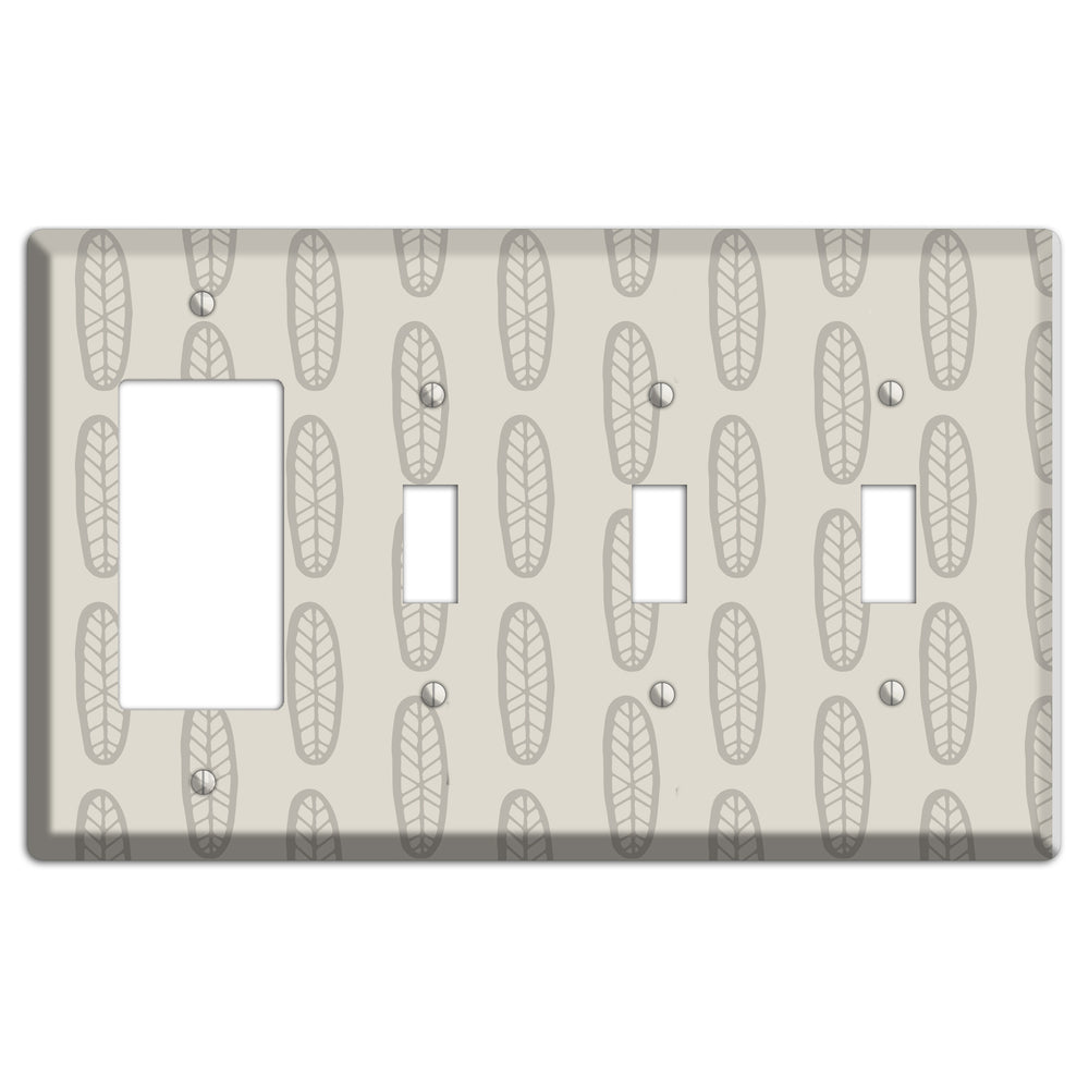 Simple Scandanavian Style K Rocker / 3 Toggle Wallplate