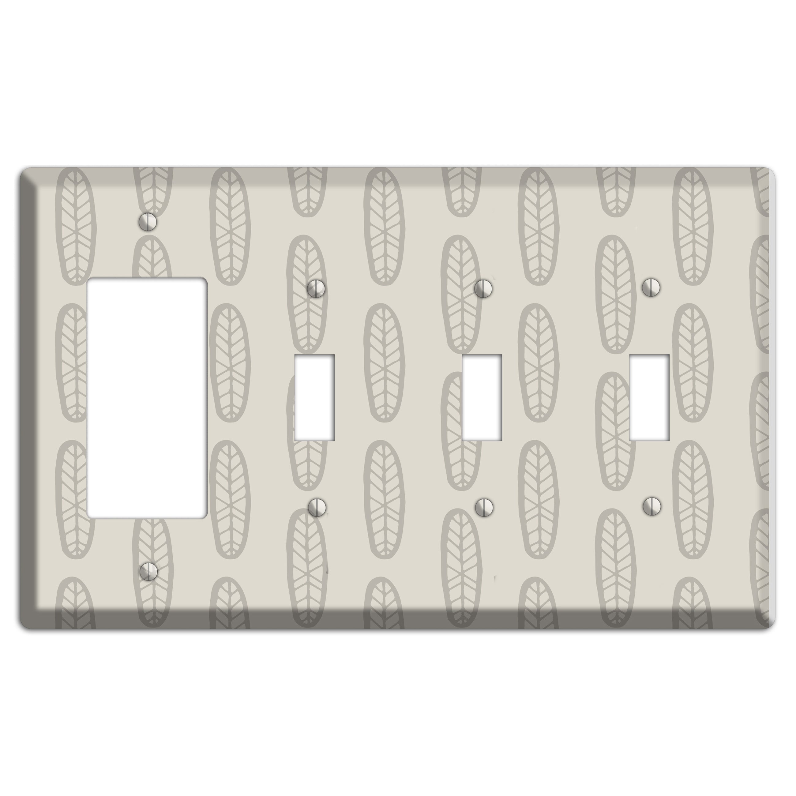 Simple Scandanavian Style K Rocker / 3 Toggle Wallplate