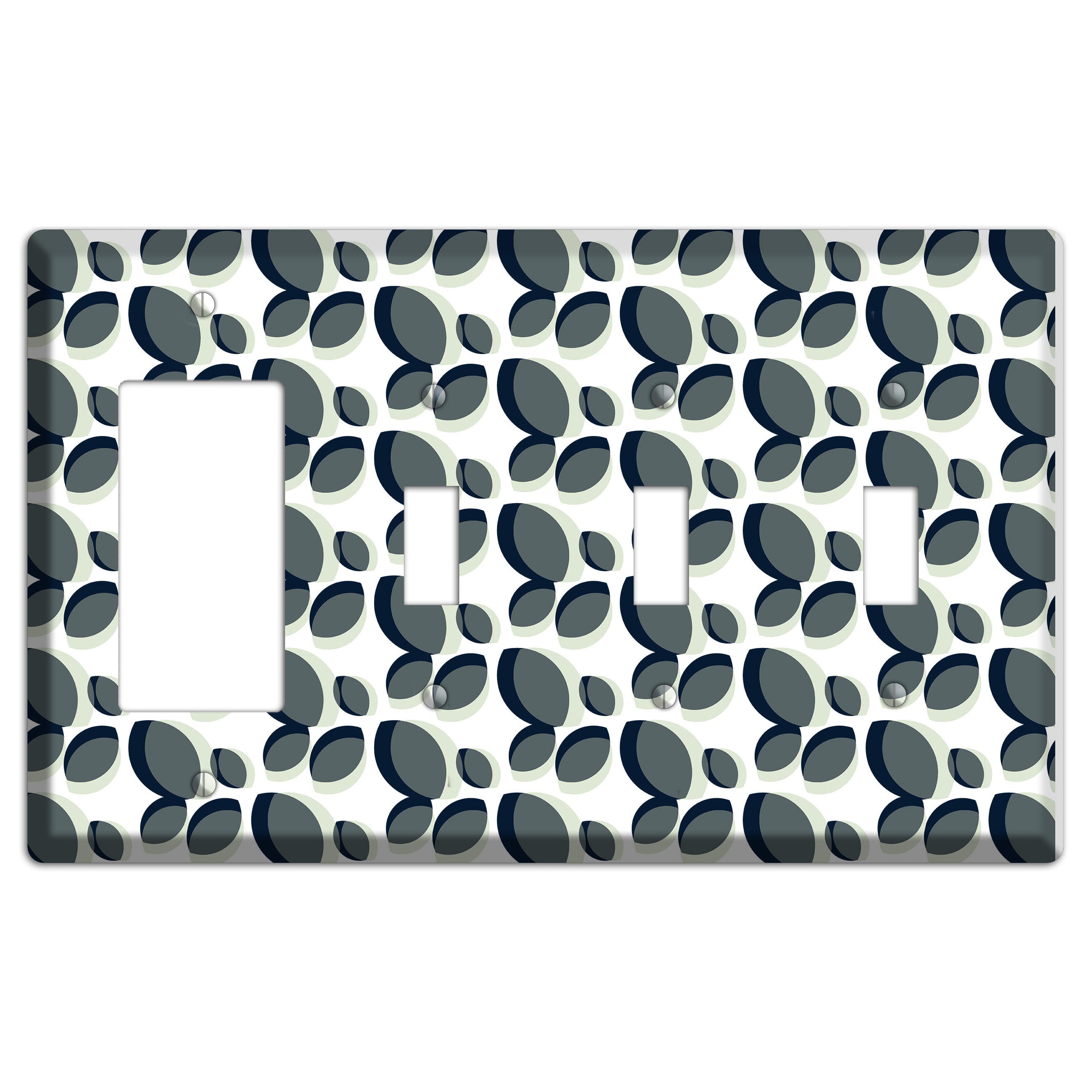 Leaves Style E Rocker / 3 Toggle Wallplate