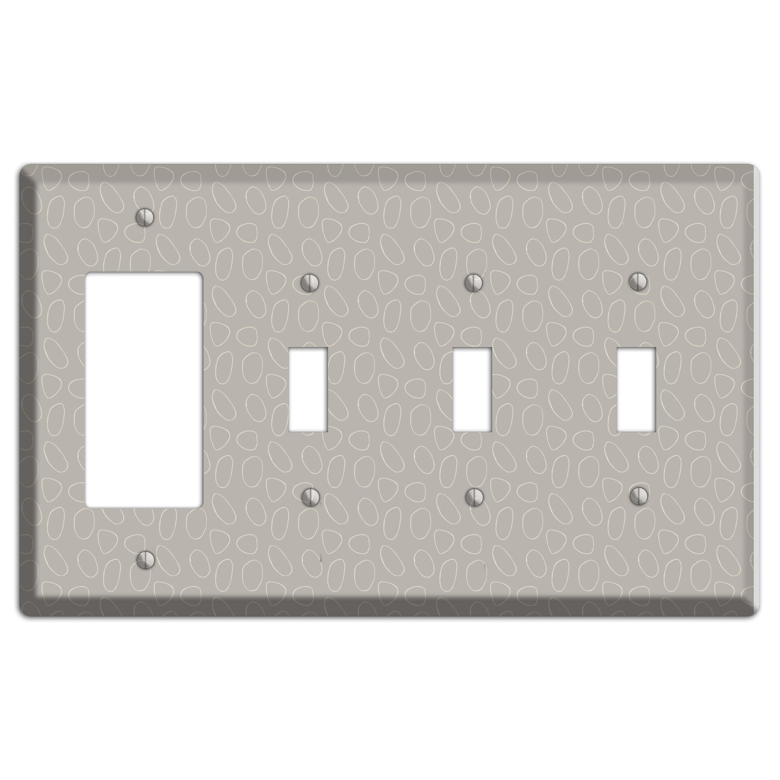 Simple Scandanavian Style E Rocker / 3 Toggle Wallplate