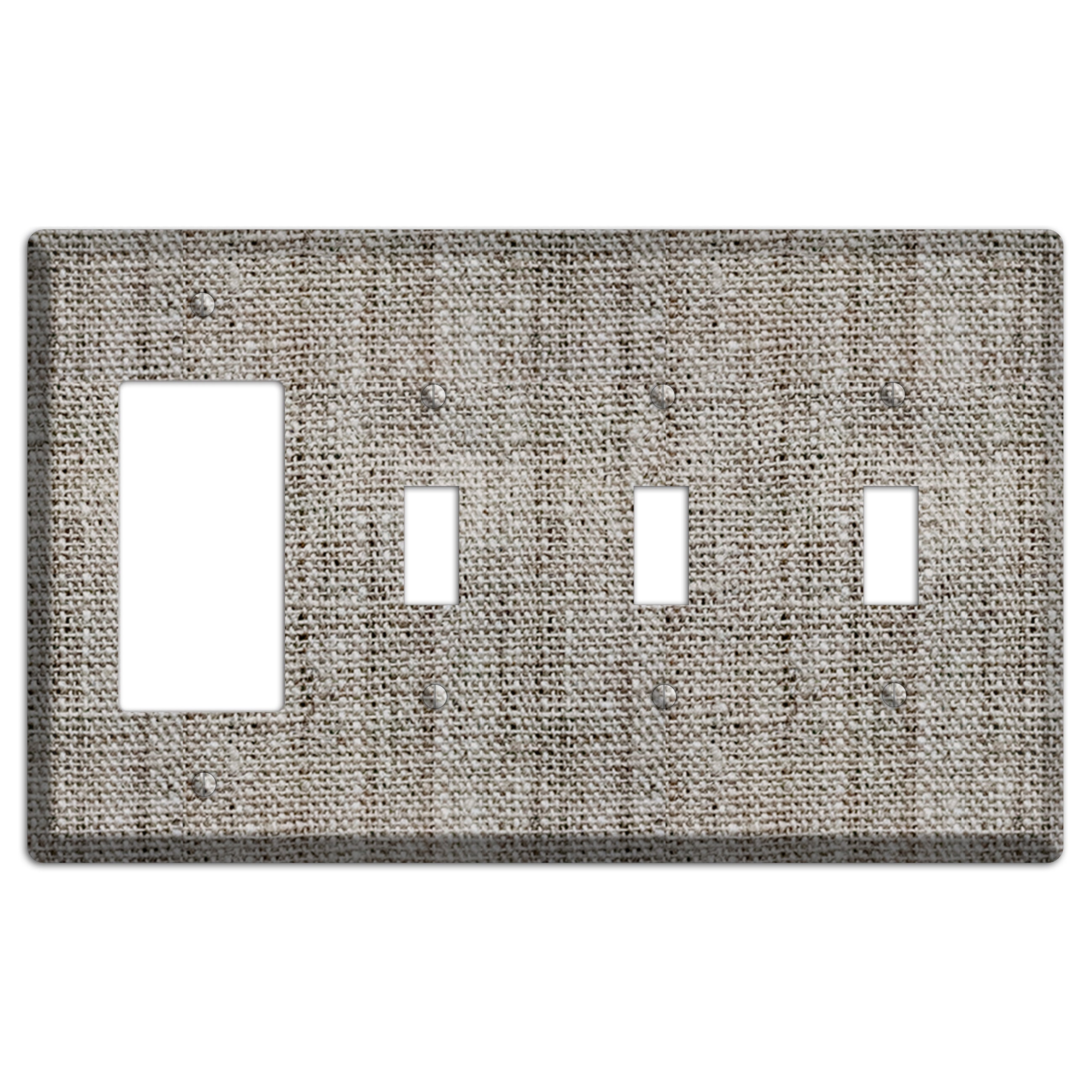 Zorba Burlap Rocker / 3 Toggle Wallplate