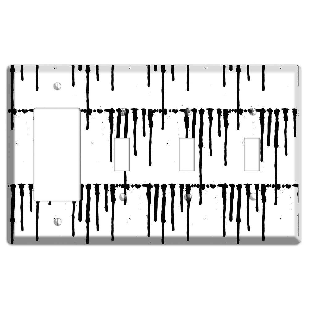 Ink Brushstrokes 7 Rocker / 3 Toggle Wallplate