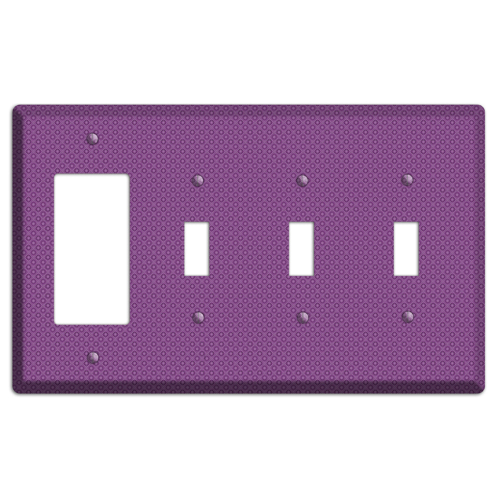 Multi Purple Foulard Rocker / 3 Toggle Wallplate