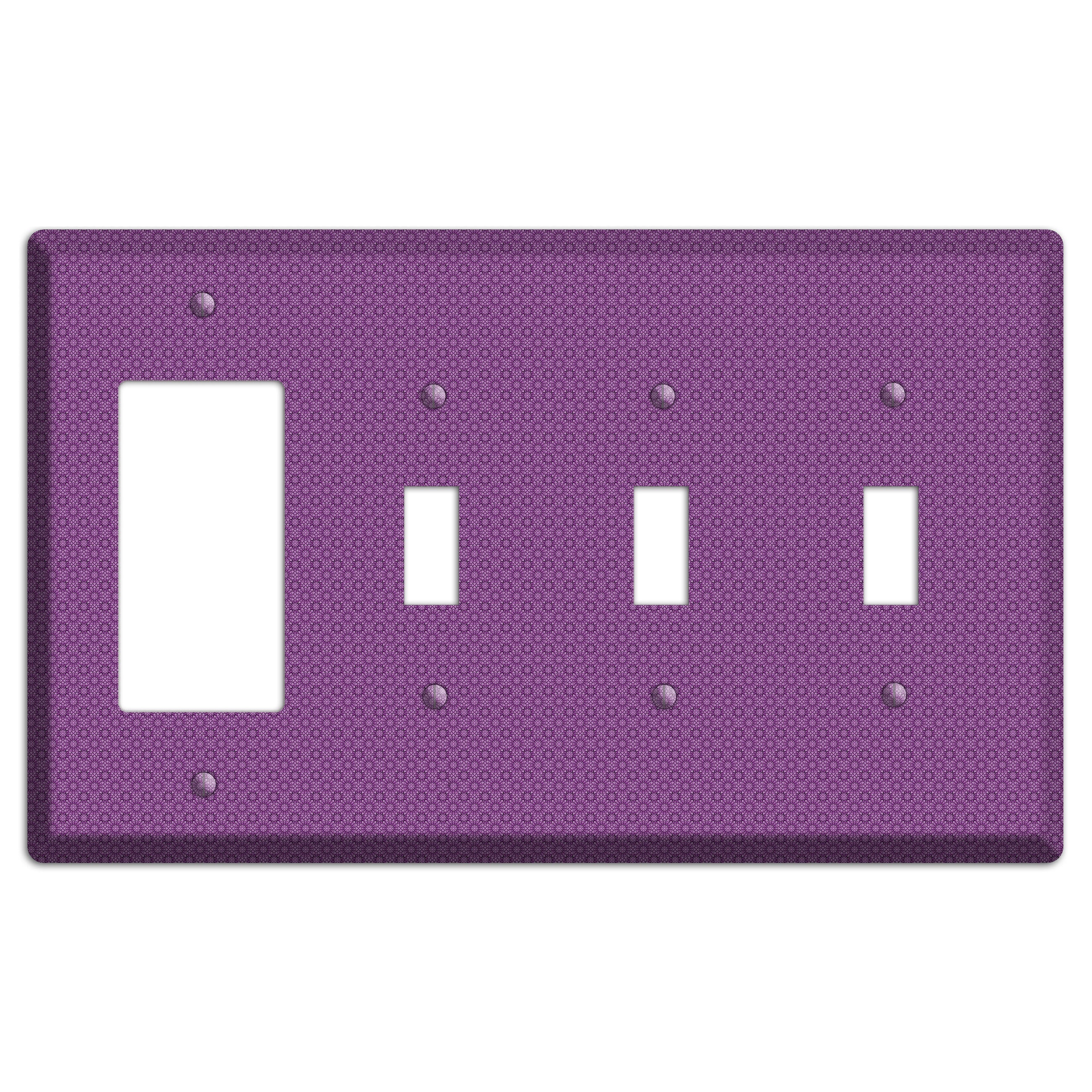 Multi Purple Foulard Rocker / 3 Toggle Wallplate
