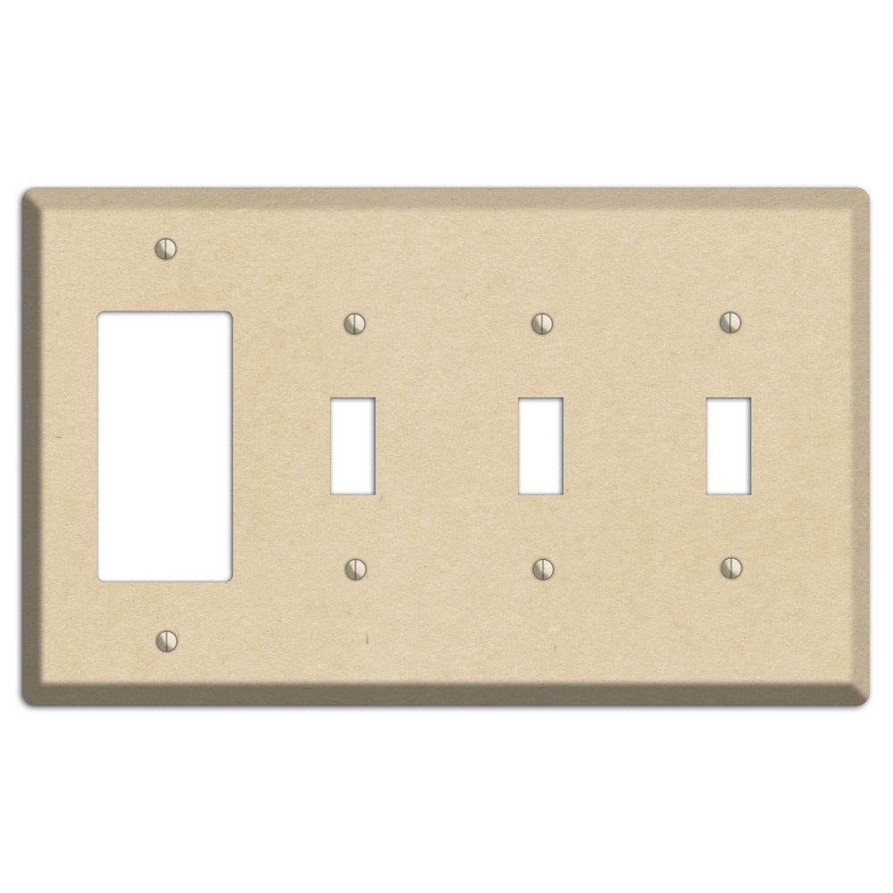 Double Pearl Lusta Kraft Rocker / 3 Toggle Wallplate