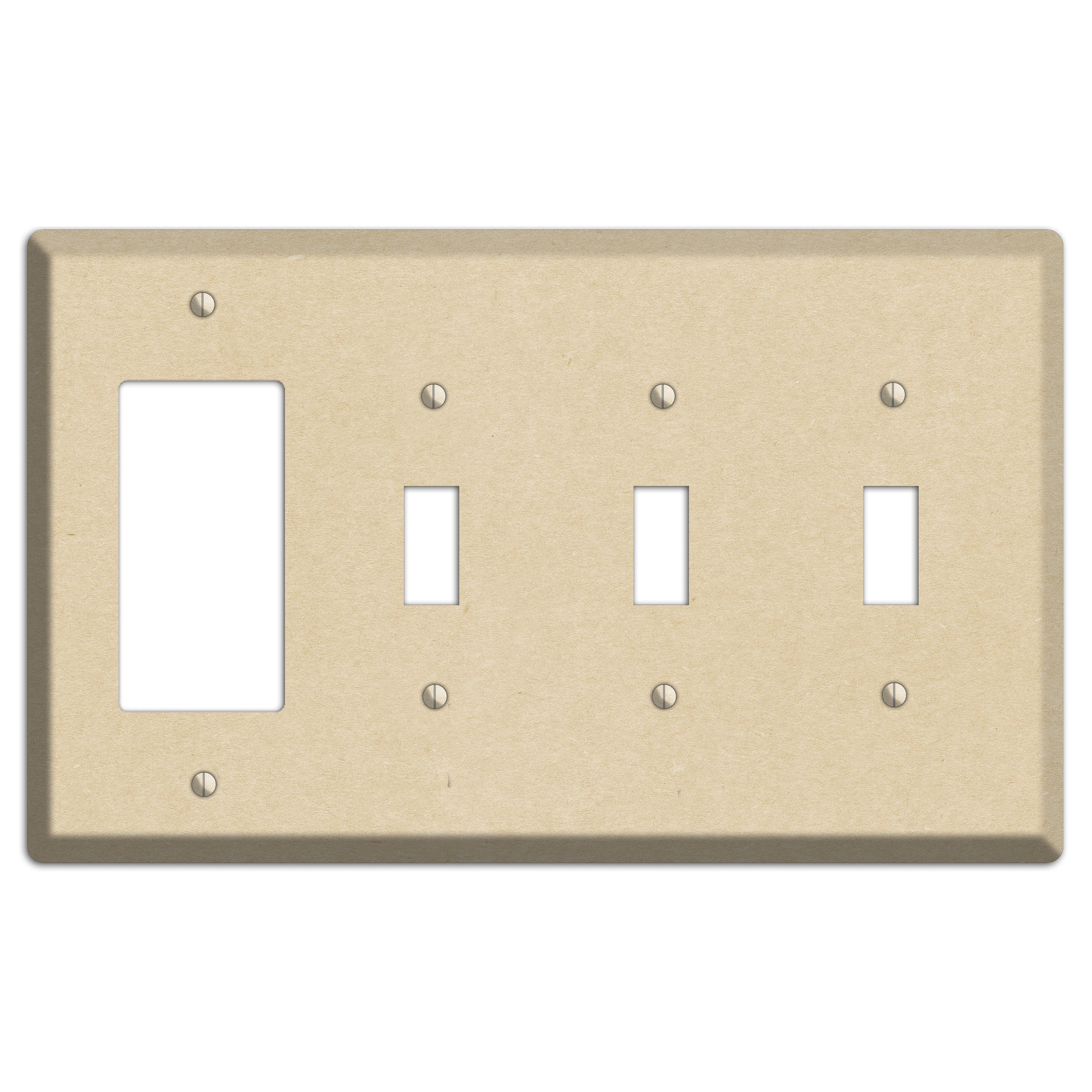 Double Pearl Lusta Kraft Rocker / 3 Toggle Wallplate