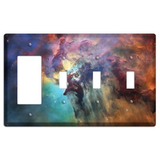 Lagoon Nebula Rocker / 3 Toggle Wallplate