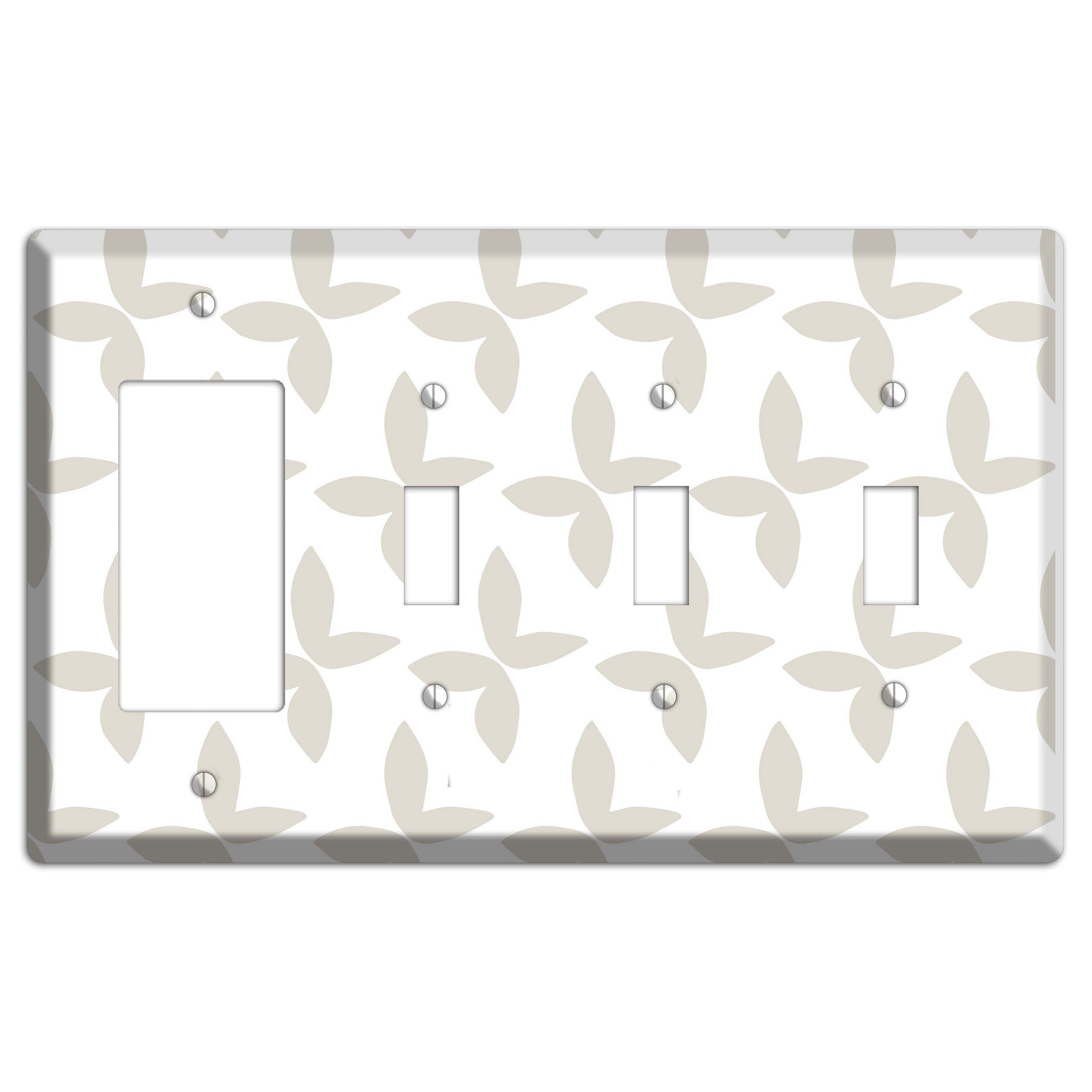 Simple Scandanavian Style O Rocker / 3 Toggle Wallplate