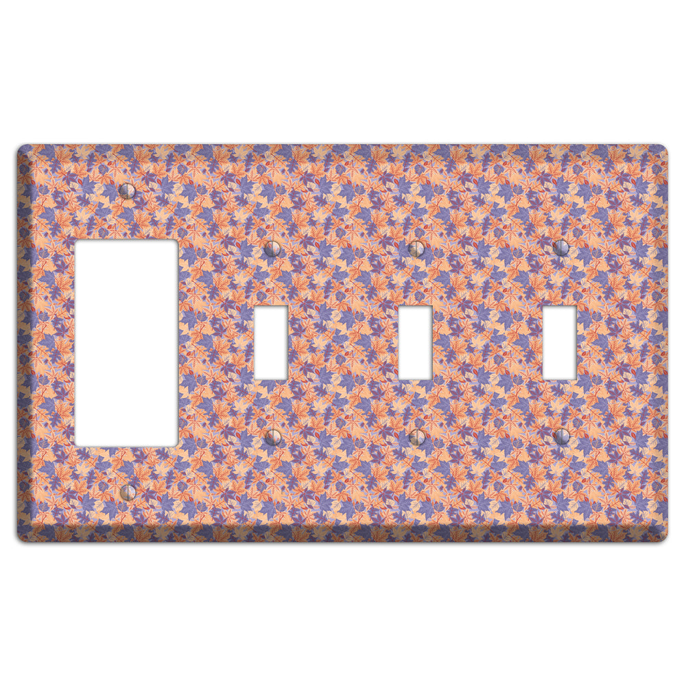 Autumn Leaves Overlay Rocker / 3 Toggle Wallplate