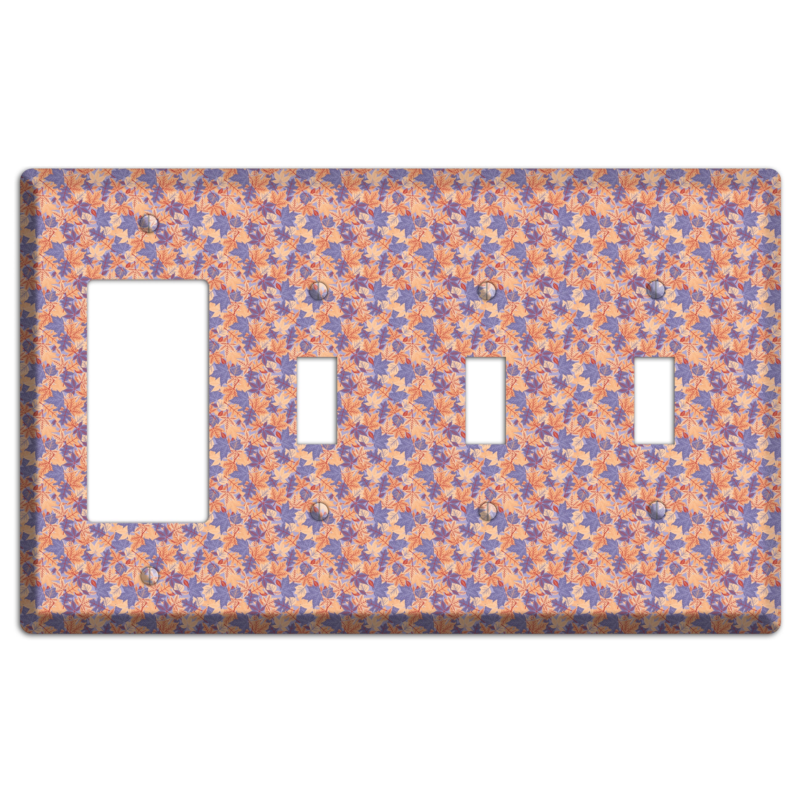 Autumn Leaves Overlay Rocker / 3 Toggle Wallplate