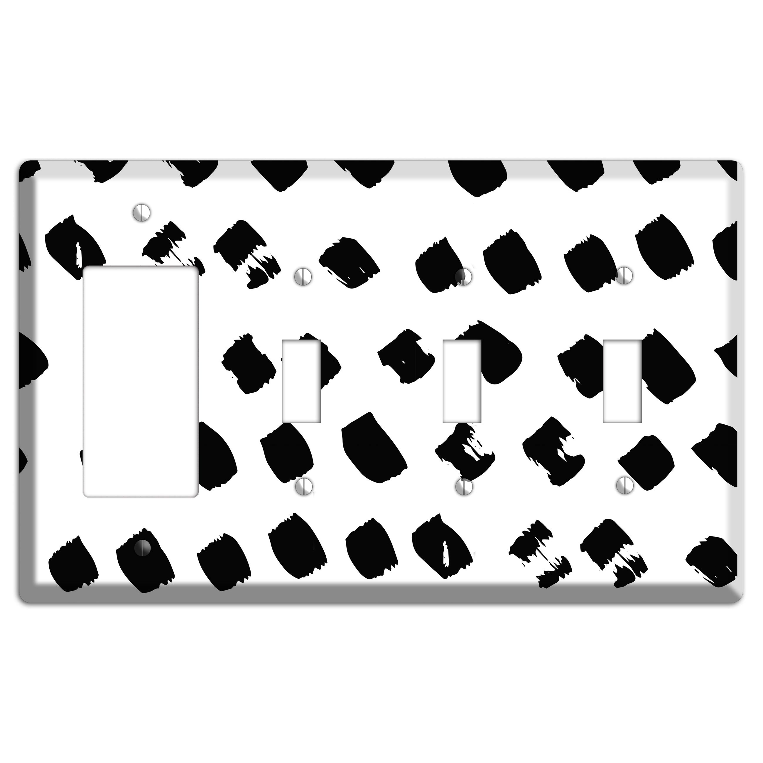 Ink Brushstrokes 4 Rocker / 3 Toggle Wallplate