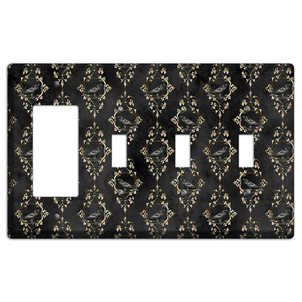 Edgar Allen Poe Raven Rocker / 3 Toggle Wallplate