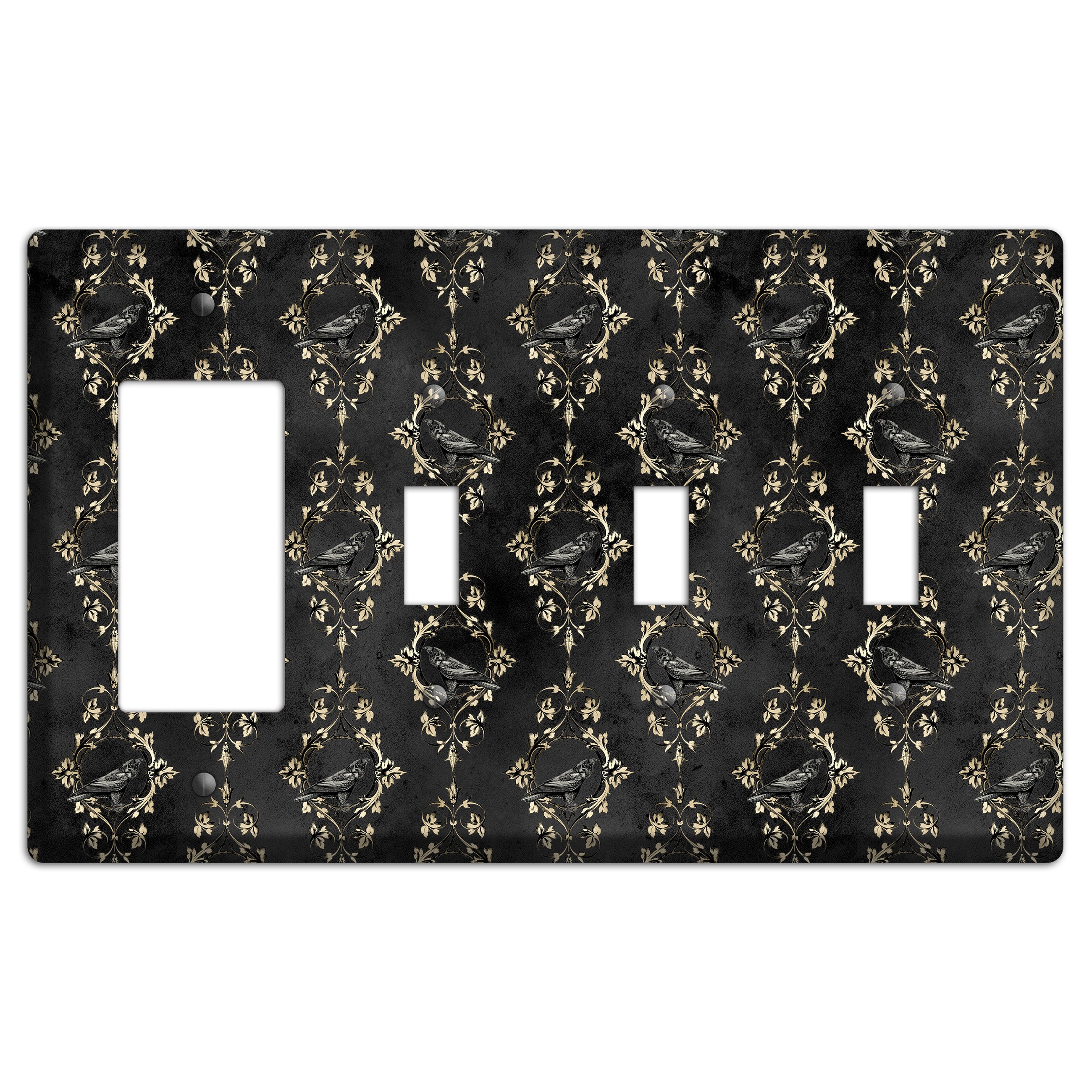 Edgar Allen Poe Raven Rocker / 3 Toggle Wallplate
