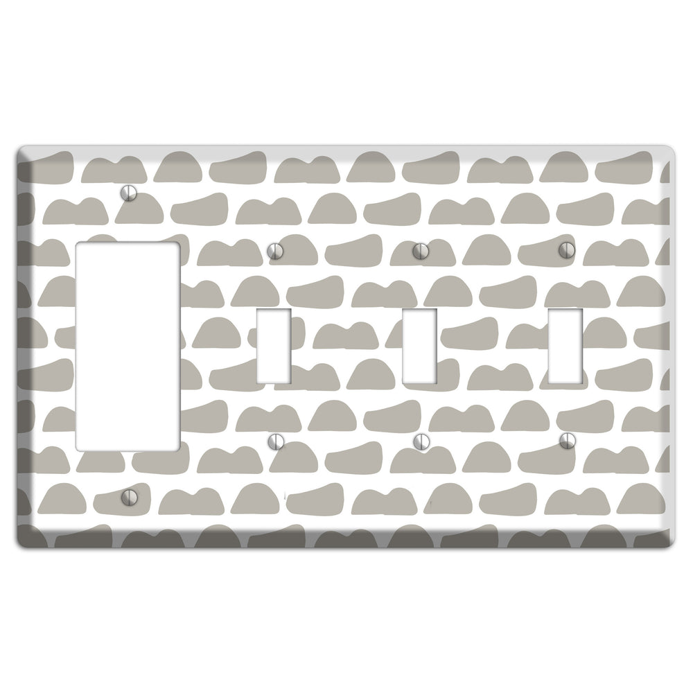Simple Scandanavian Style Y Rocker / 3 Toggle Wallplate
