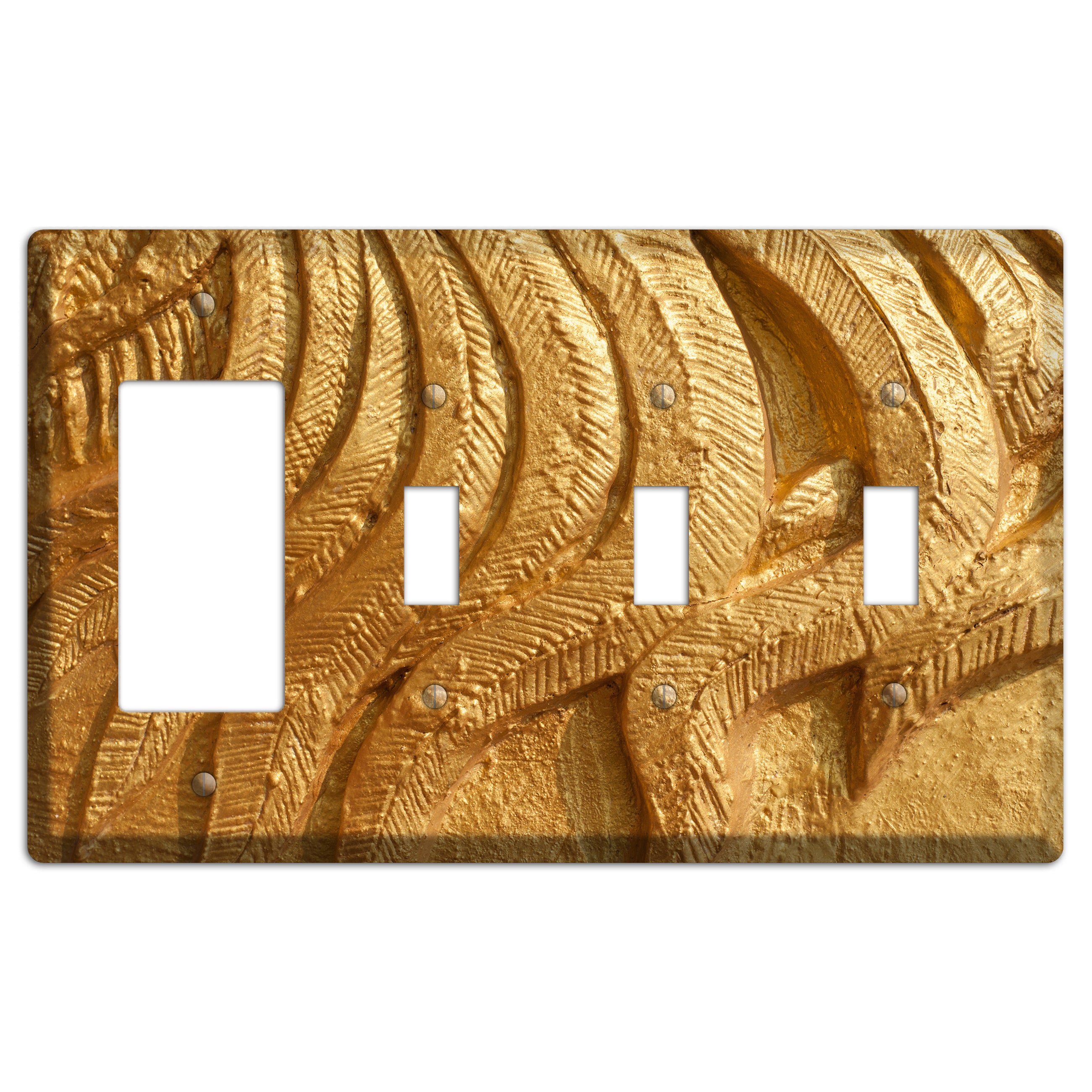 Gold Swirl Concrete Rocker / 3 Toggle Wallplate