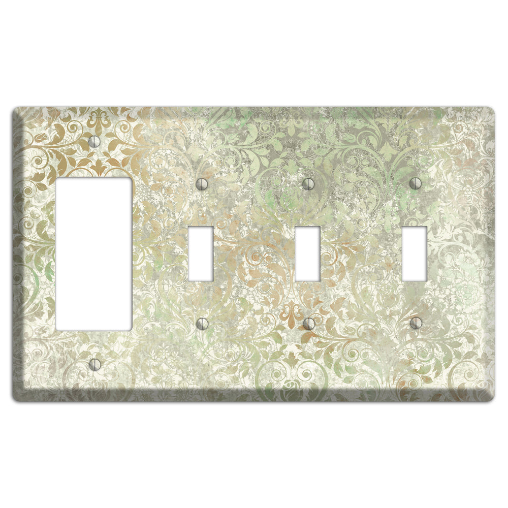Tana Whimsical Damask Rocker / 3 Toggle Wallplate