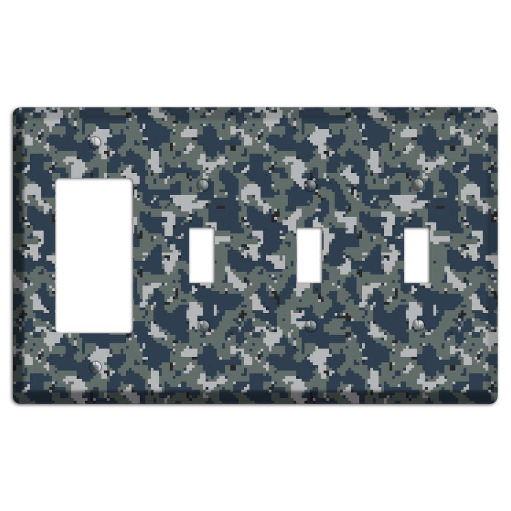 Navy 2007 Camo Rocker / 3 Toggle Wallplate