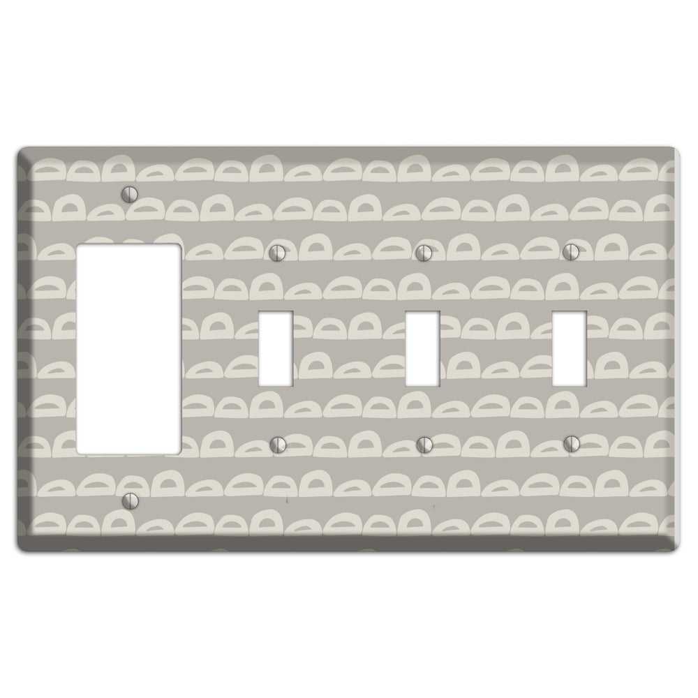 Logan Whimsical Damask Rocker / 3 Toggle Wallplate