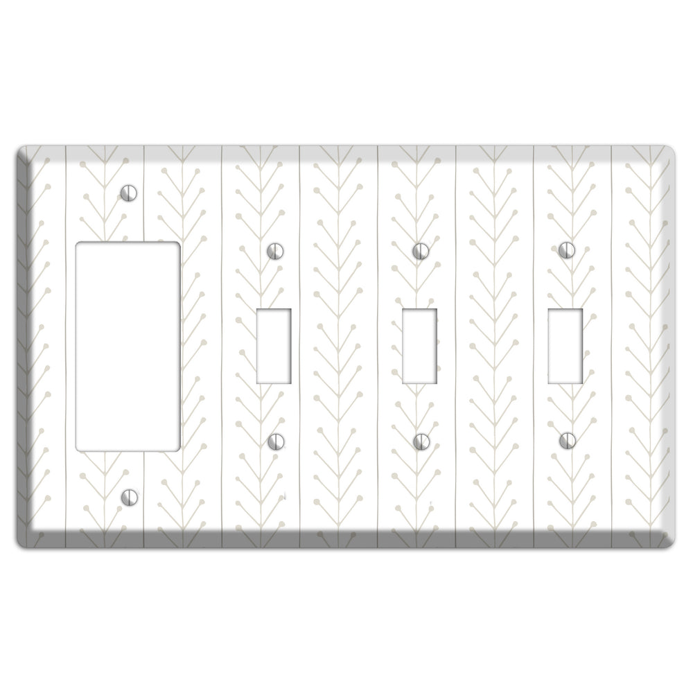 Simple Scandanavian Style F Rocker / 3 Toggle Wallplate