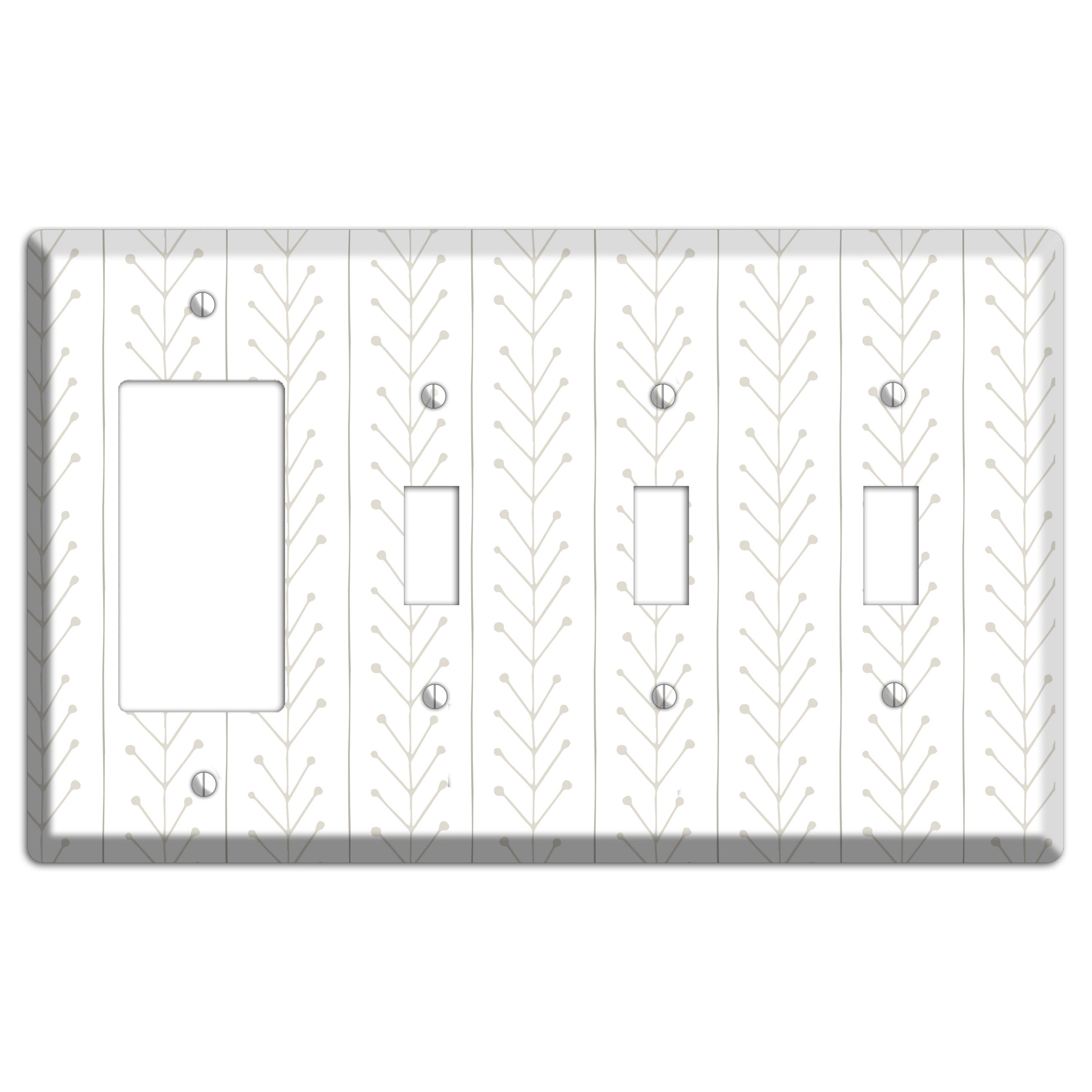 Simple Scandanavian Style F Rocker / 3 Toggle Wallplate