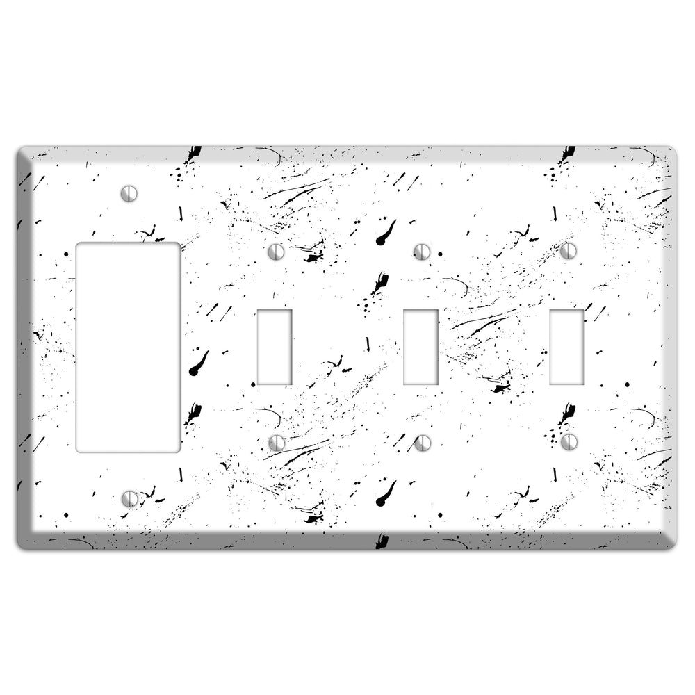 Ink Splash 1 Rocker / 3 Toggle Wallplate