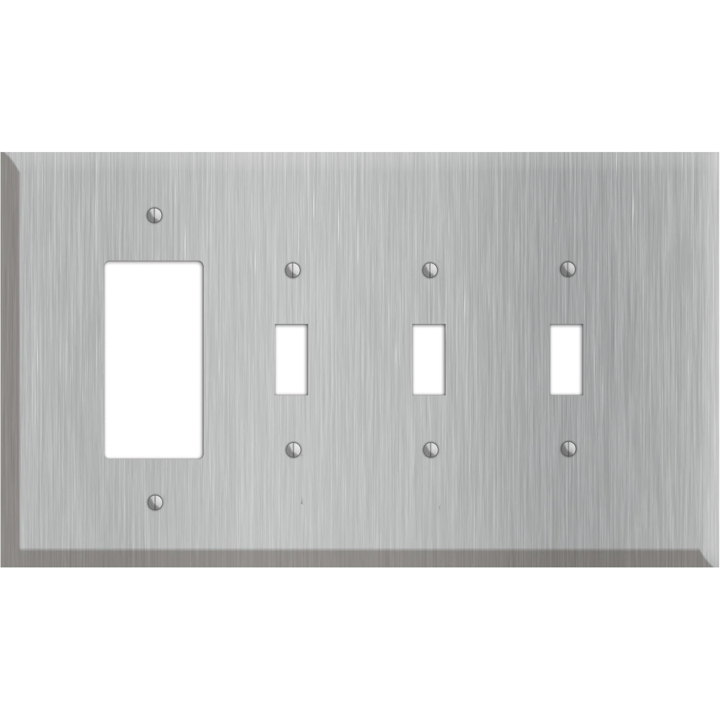 Oversized Discontinued Stainless Steel Rocker / 3 Toggle Wallplate