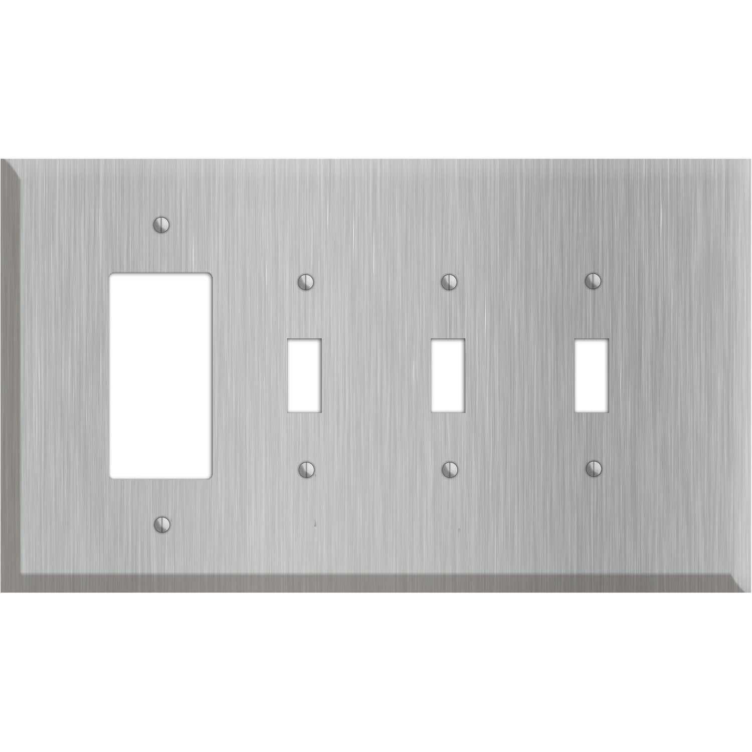 Oversized Discontinued Stainless Steel Rocker / 3 Toggle Wallplate