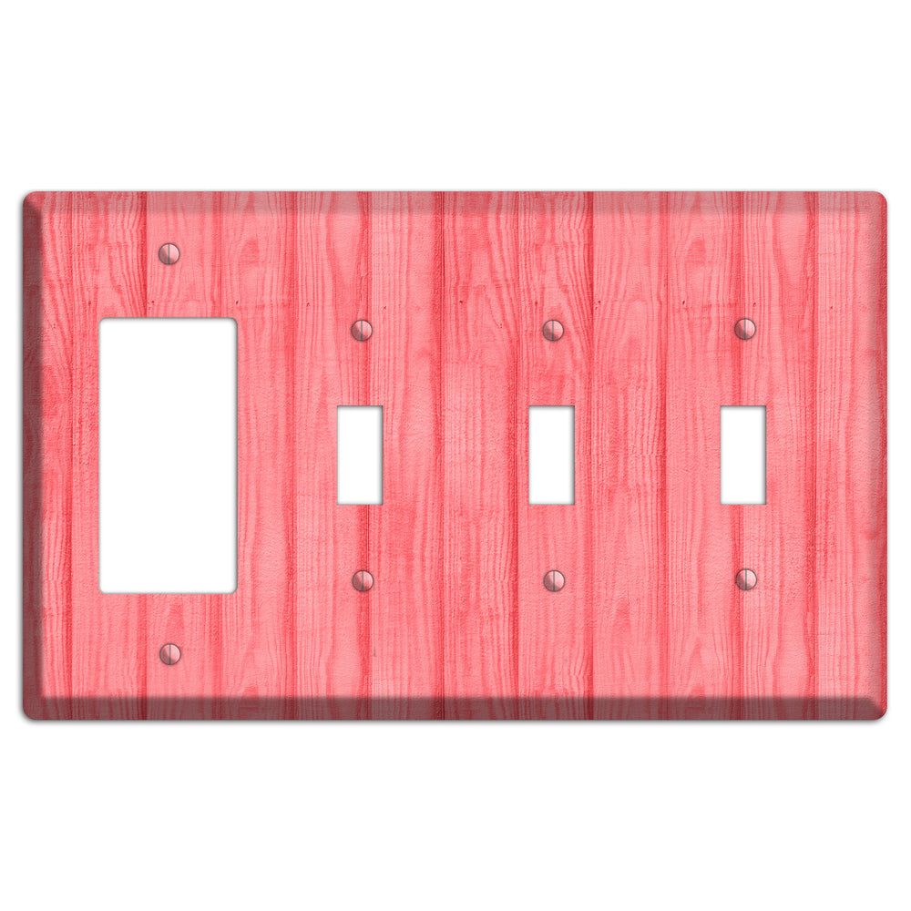 Geraldine Soft Coral Rocker / 3 Toggle Wallplate