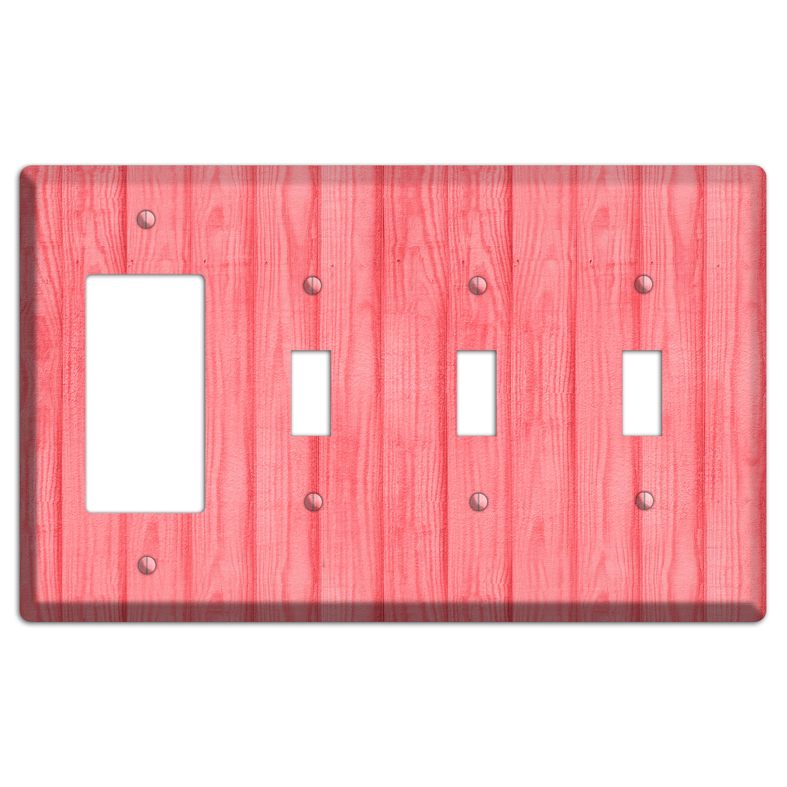 Geraldine Soft Coral Rocker / 3 Toggle Wallplate