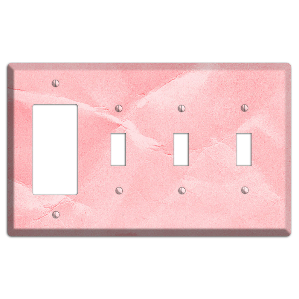 Pink Soft Coral Rocker / 3 Toggle Wallplate
