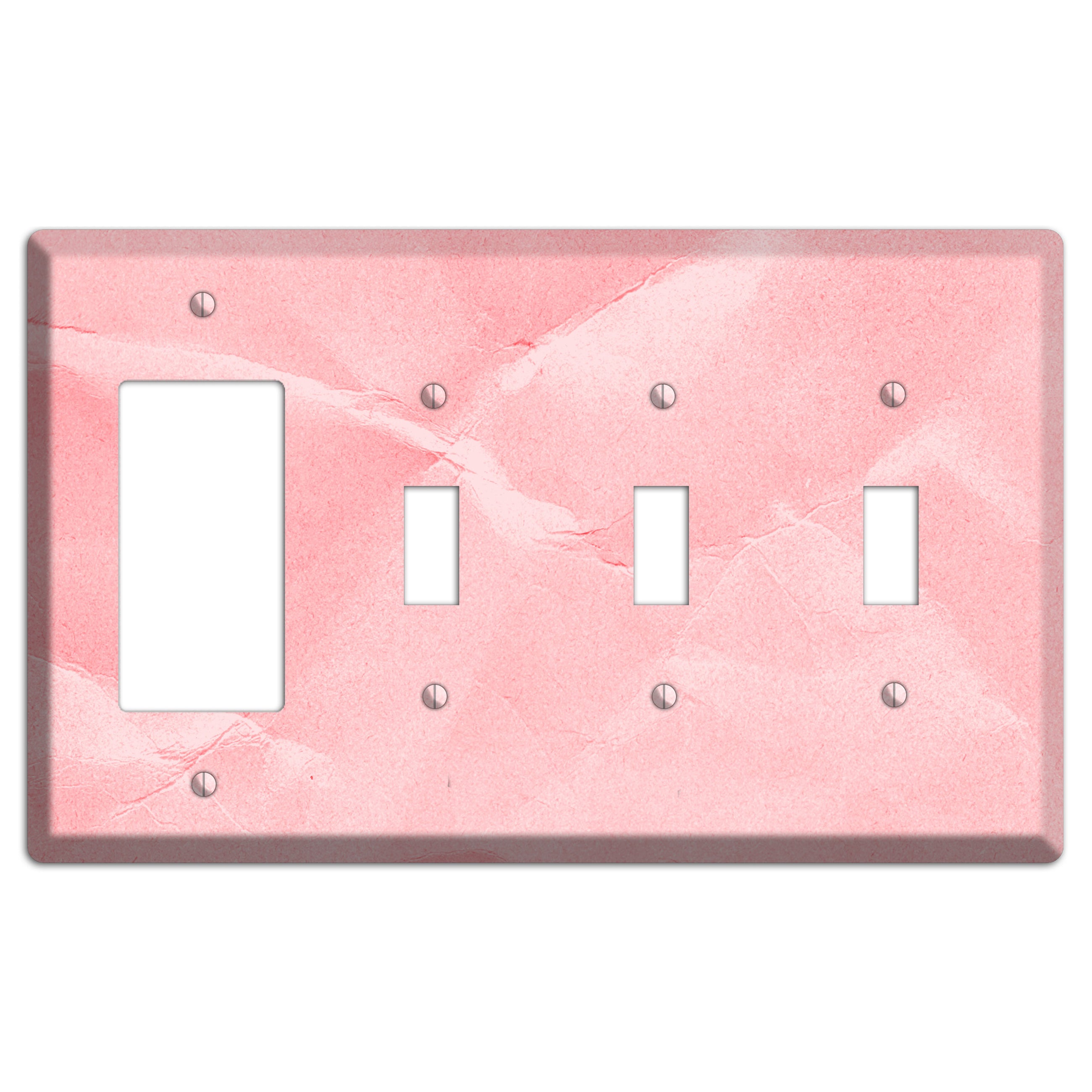 Pink Soft Coral Rocker / 3 Toggle Wallplate