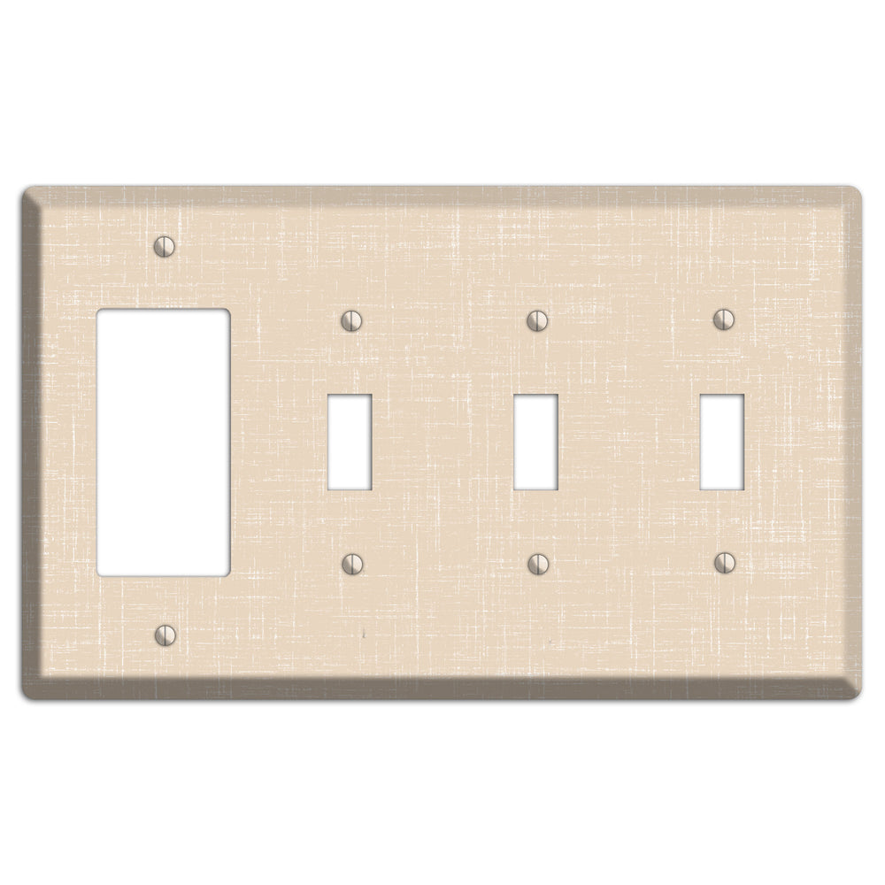Double Spanish White Neutral Texture Rocker / 3 Toggle Wallplate