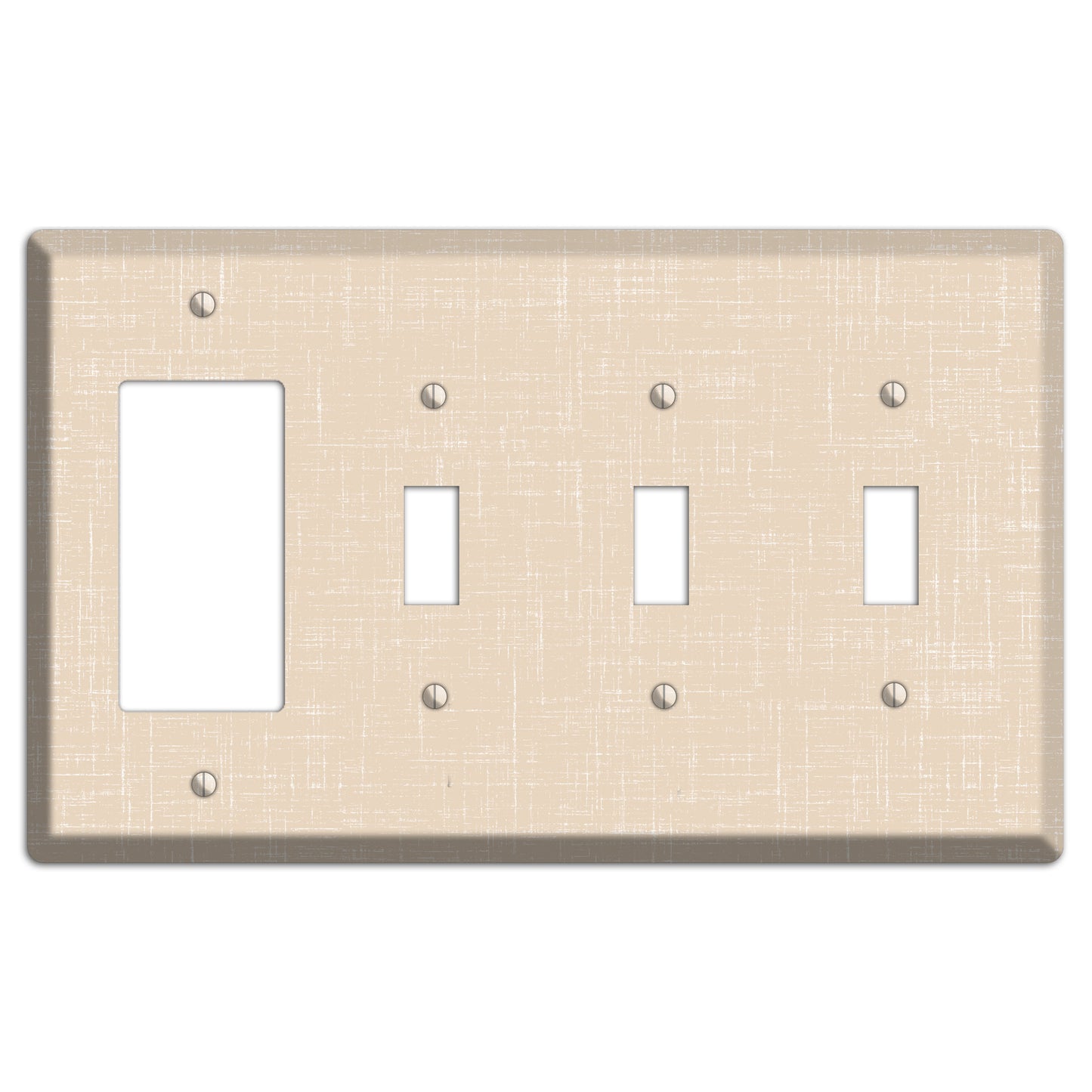 Double Spanish White Neutral Texture Rocker / 3 Toggle Wallplate