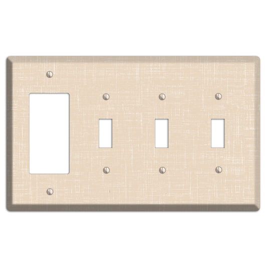 Double Spanish White Neutral Texture Rocker / 3 Toggle Wallplate