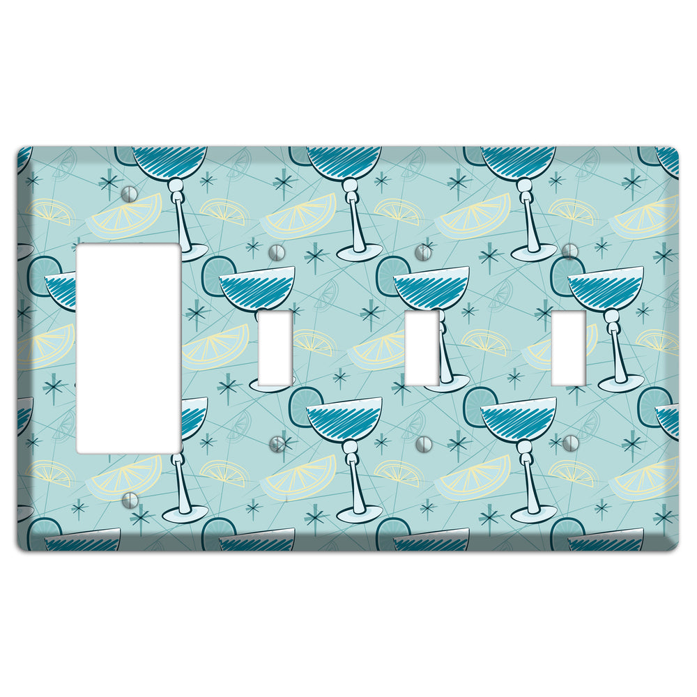 Cocktails Rocker / 3 Toggle Wallplate