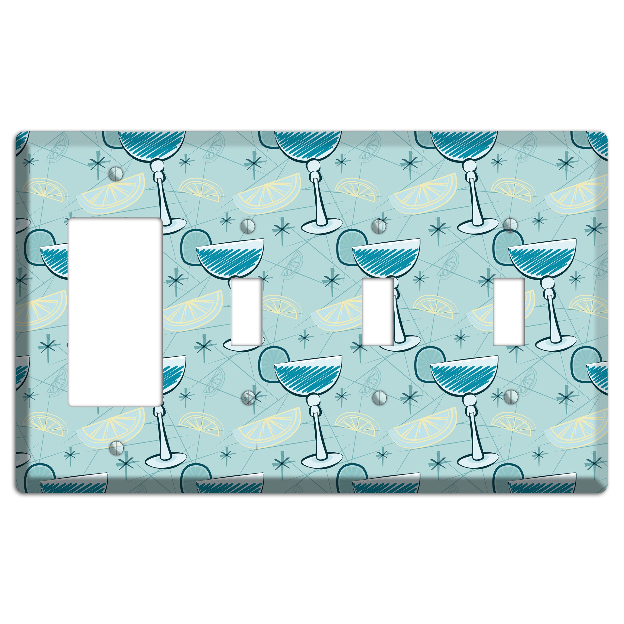 Cocktails Rocker / 3 Toggle Wallplate