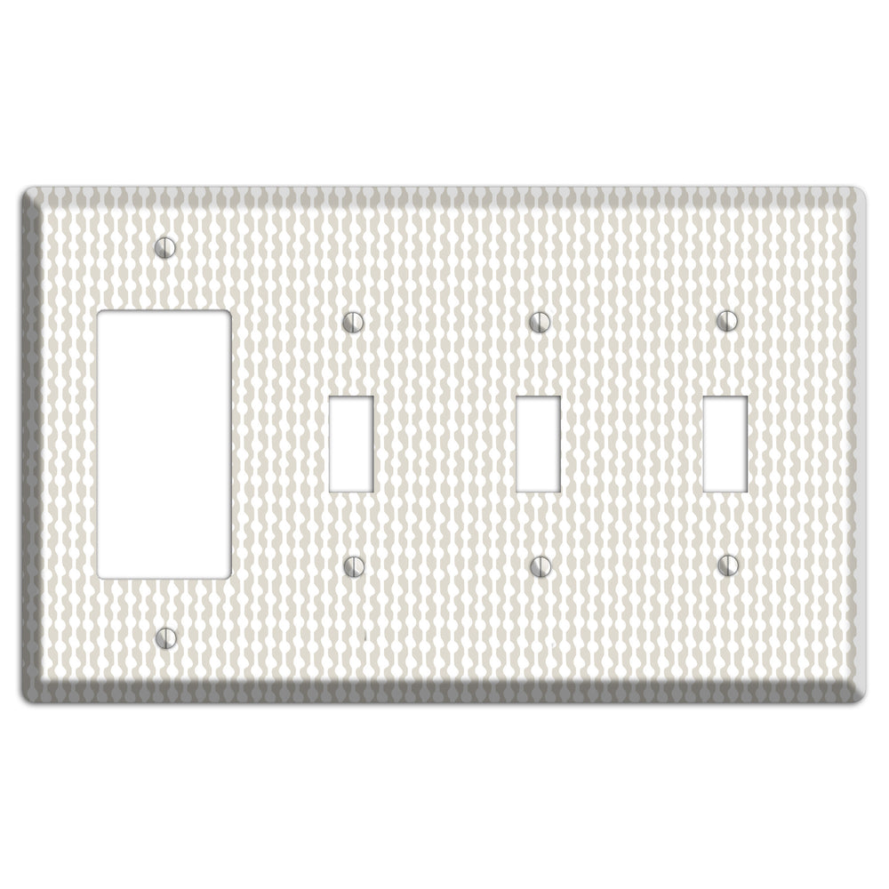 Simple Scandanavian Style C Rocker / 3 Toggle Wallplate