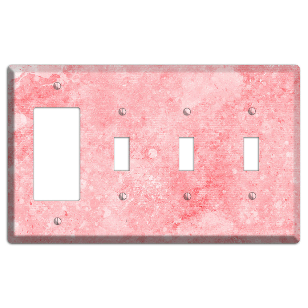 Rose Fog Soft Coral Rocker / 3 Toggle Wallplate