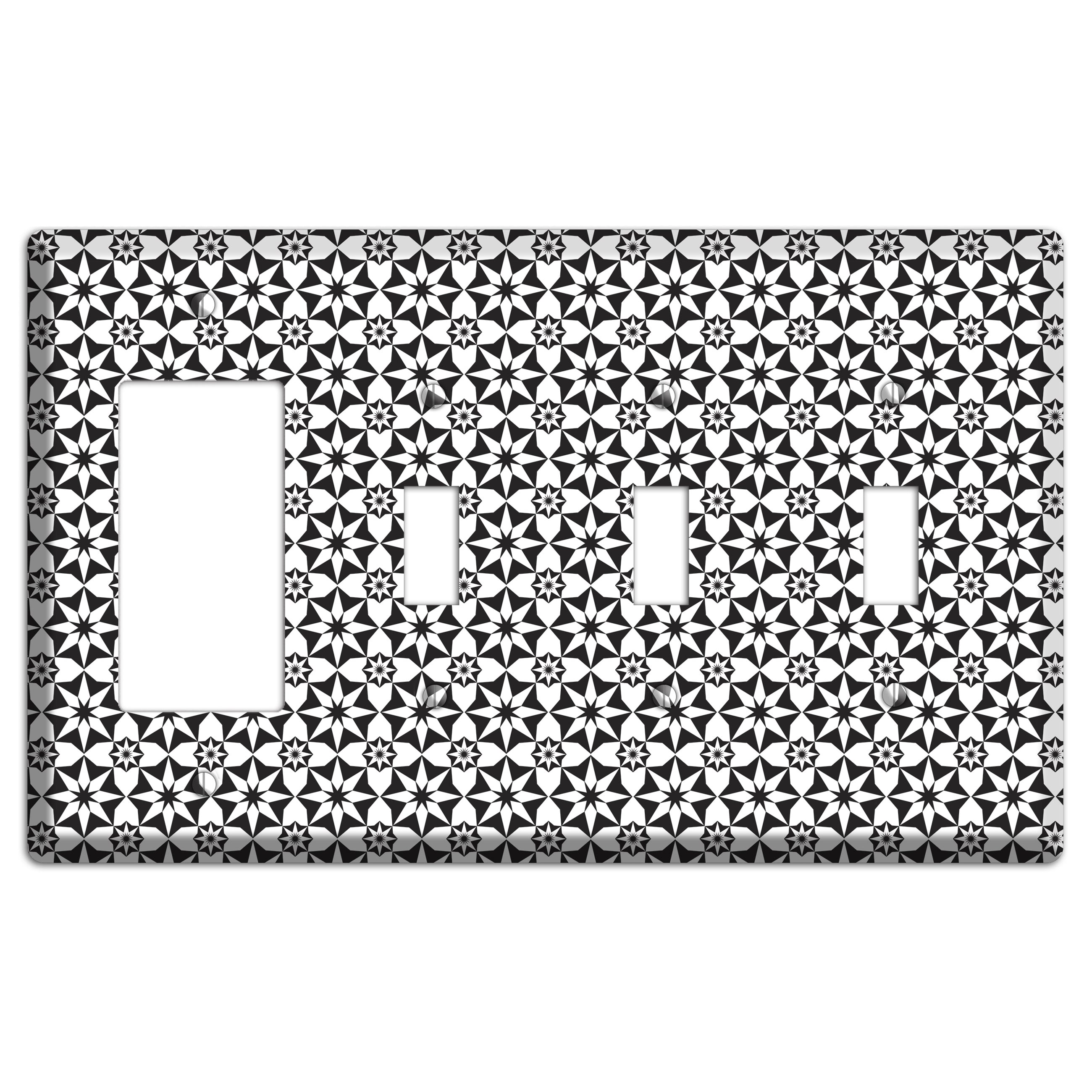 White with Black Foulard 2 Rocker / 3 Toggle Wallplate