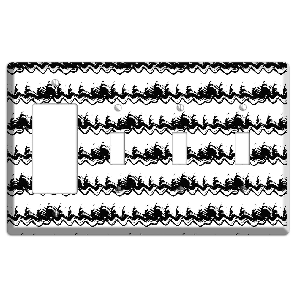 Ink Brushstrokes 10 Rocker / 3 Toggle Wallplate