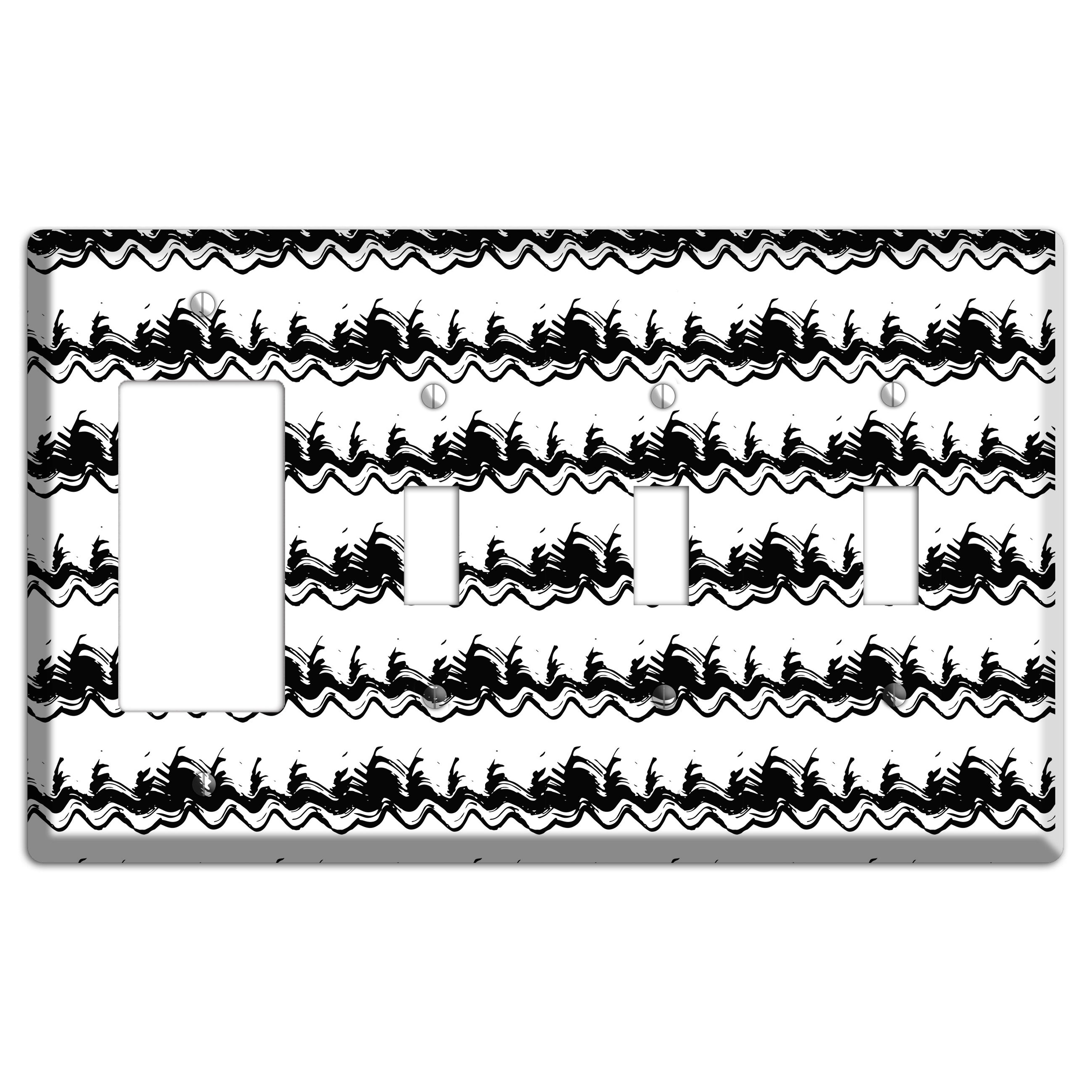Ink Brushstrokes 10 Rocker / 3 Toggle Wallplate
