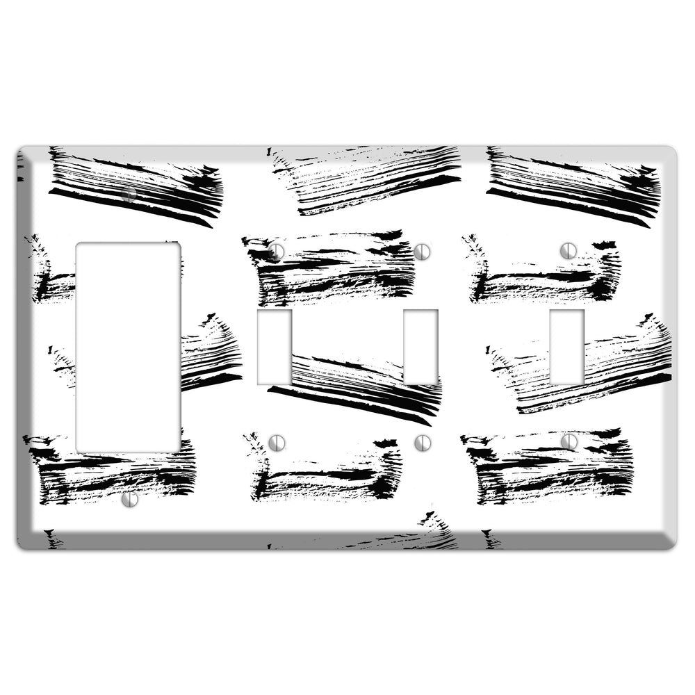 Ink Brushstrokes 1 Rocker / 3 Toggle Wallplate