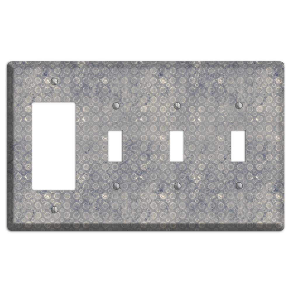 Grey Circles Rocker / 3 Toggle Wallplate